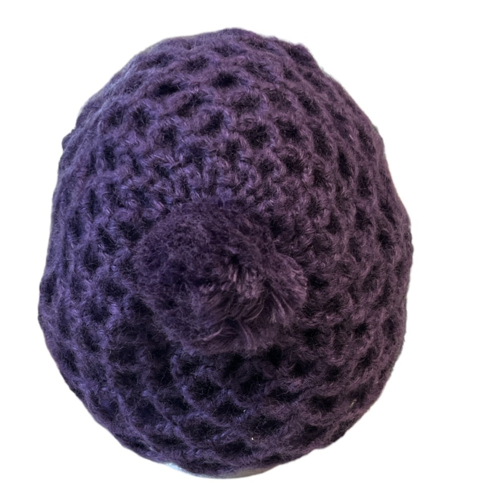 Vintage Women’s 70s/80s Crocheted Cap Slouchy Beret, Purple, OS - Picture 4 of 5